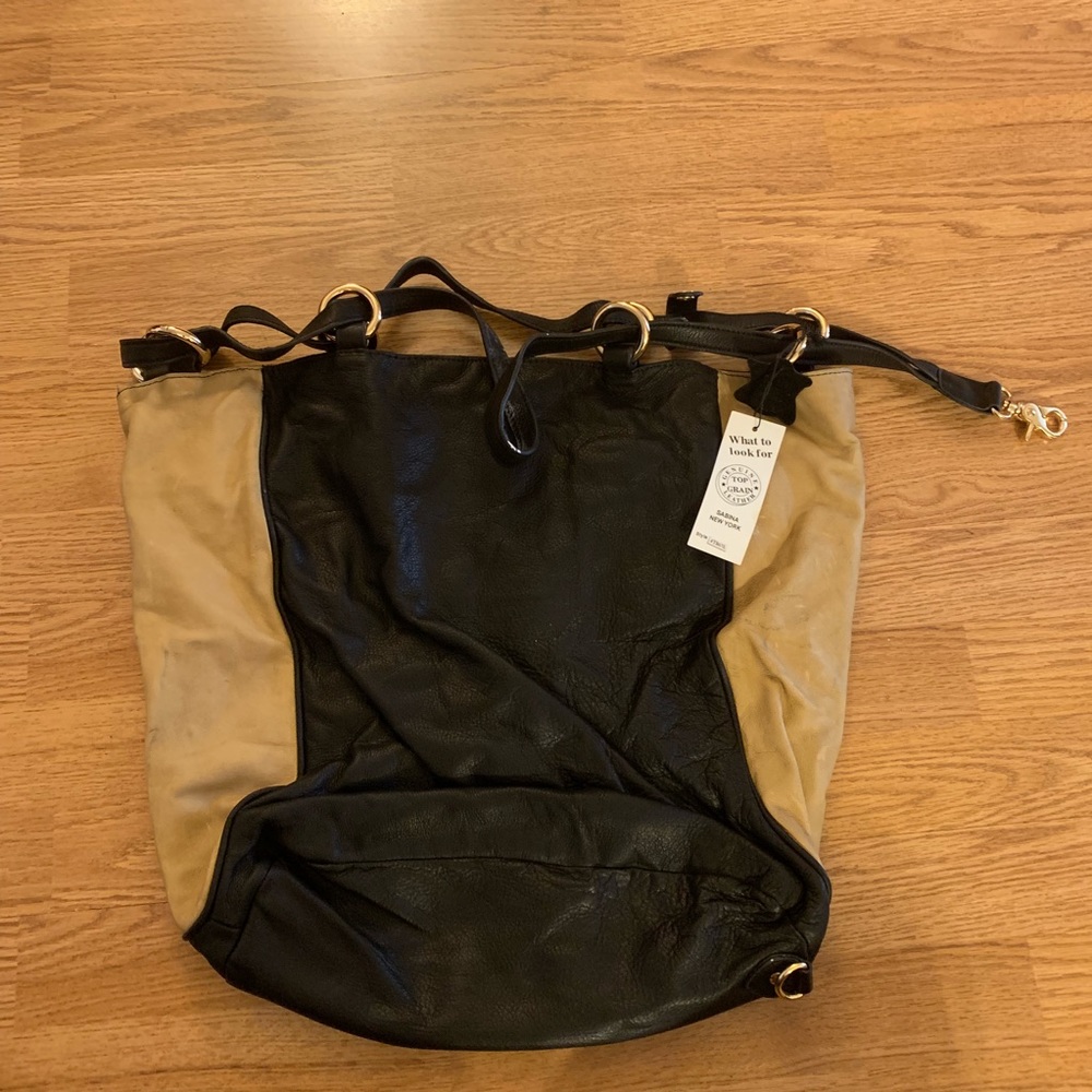 Black and Tan leather satchel